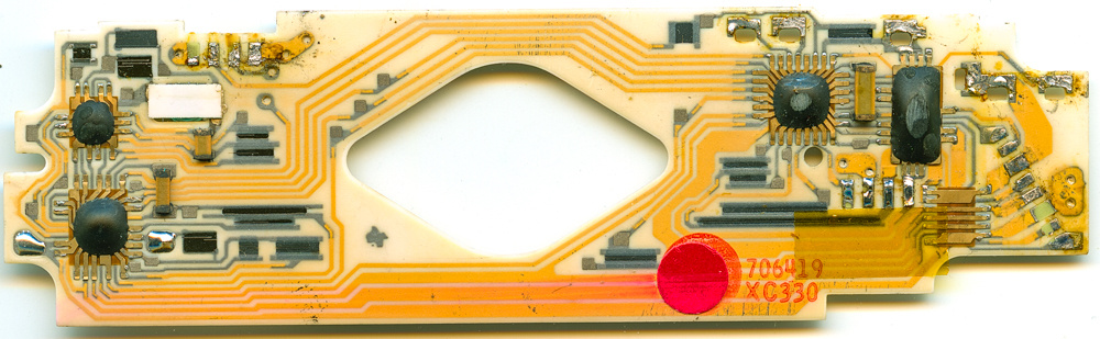 Early ceramic TI PCBs with laser-trimmed resistors.